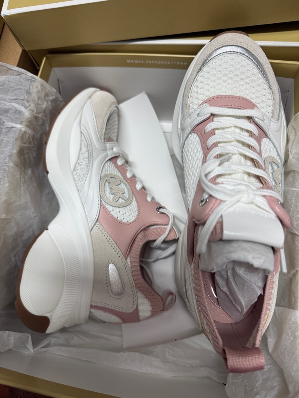 Michael Kors Women’s Zuma Knit Trainers Smokey Rose Size 7 NEW IN BOX - Picture 8 of 12